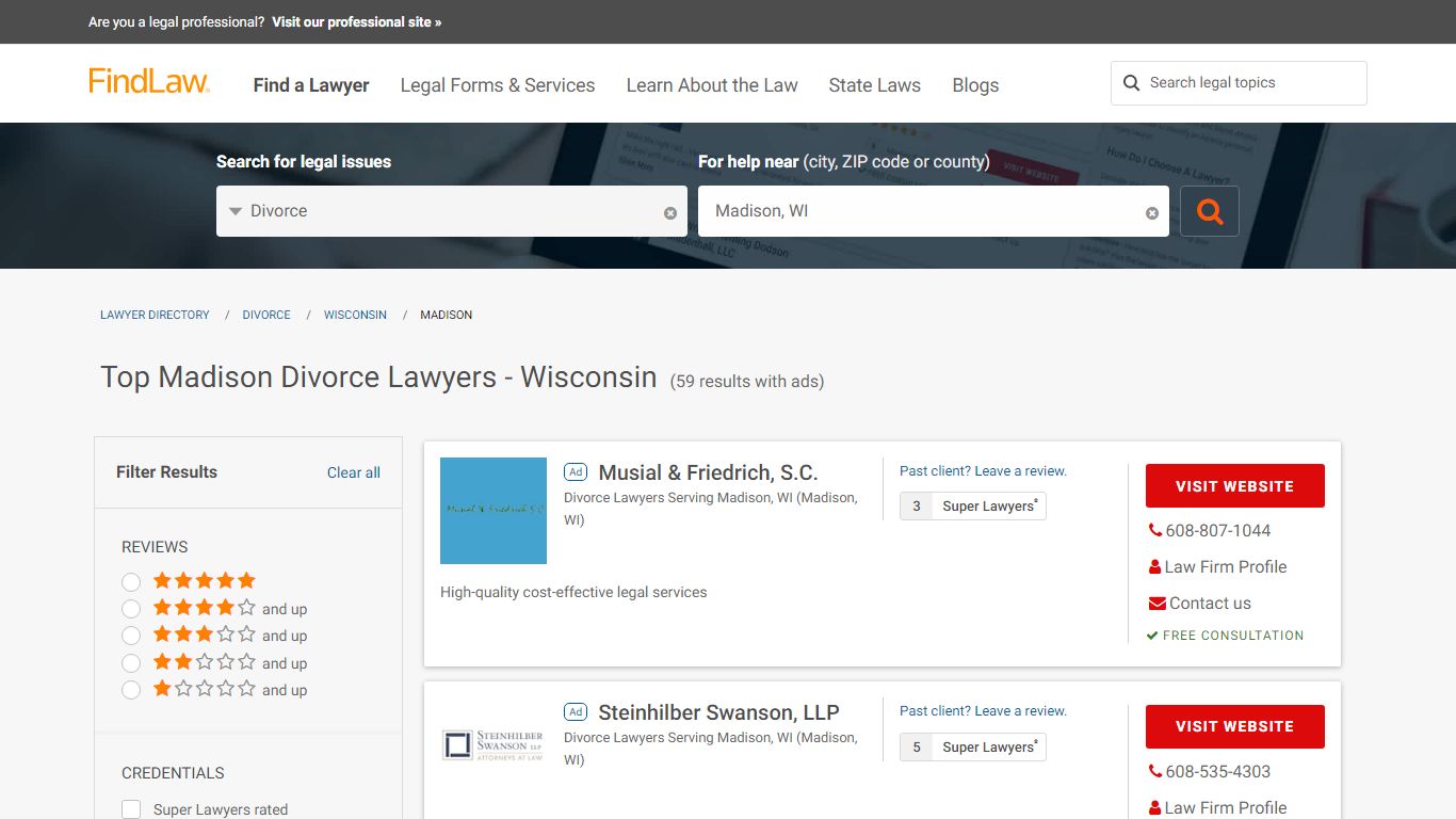 Best Madison Divorce Lawyers & Law Firms - Wisconsin | FindLaw